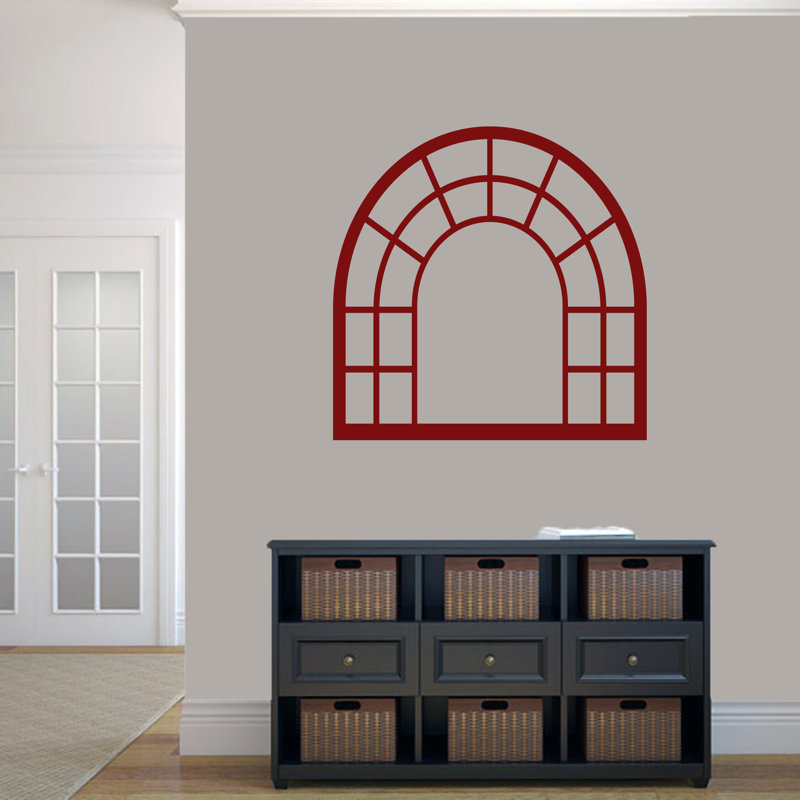 Décalcomanie murale cadre de fenêtre arched, Canneberge