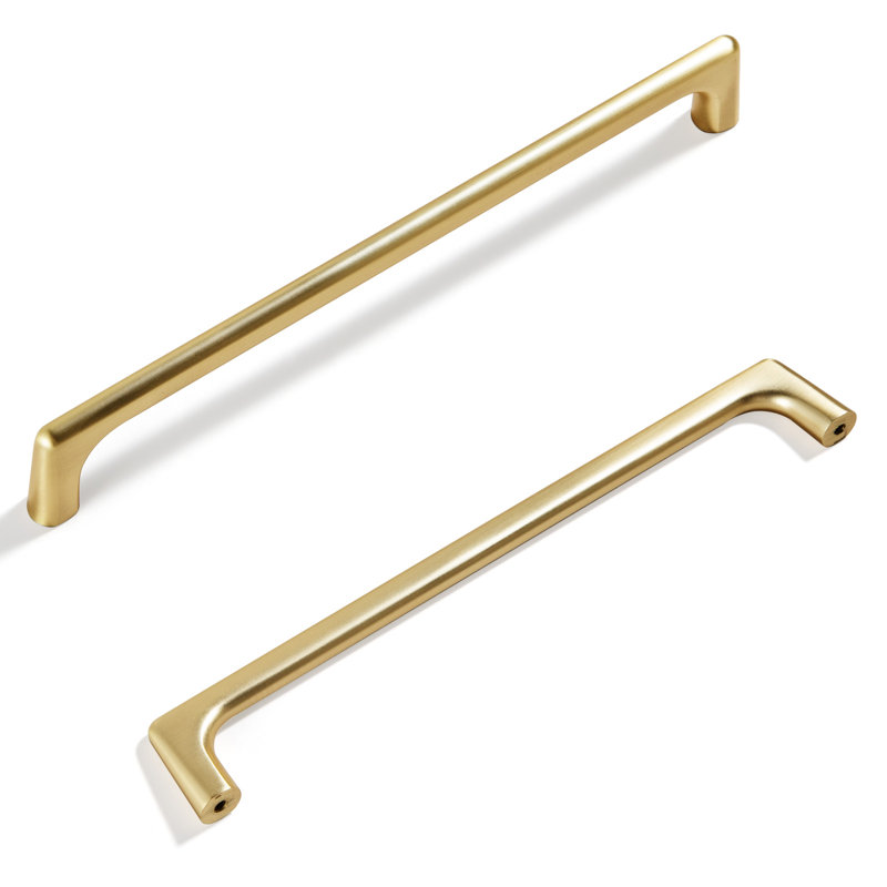 Light Brushed Brass Cylindrical Cabinet Bar Pulls with Mounting Hardware