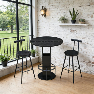 Ensemble 3 pièces table et chaises de bar