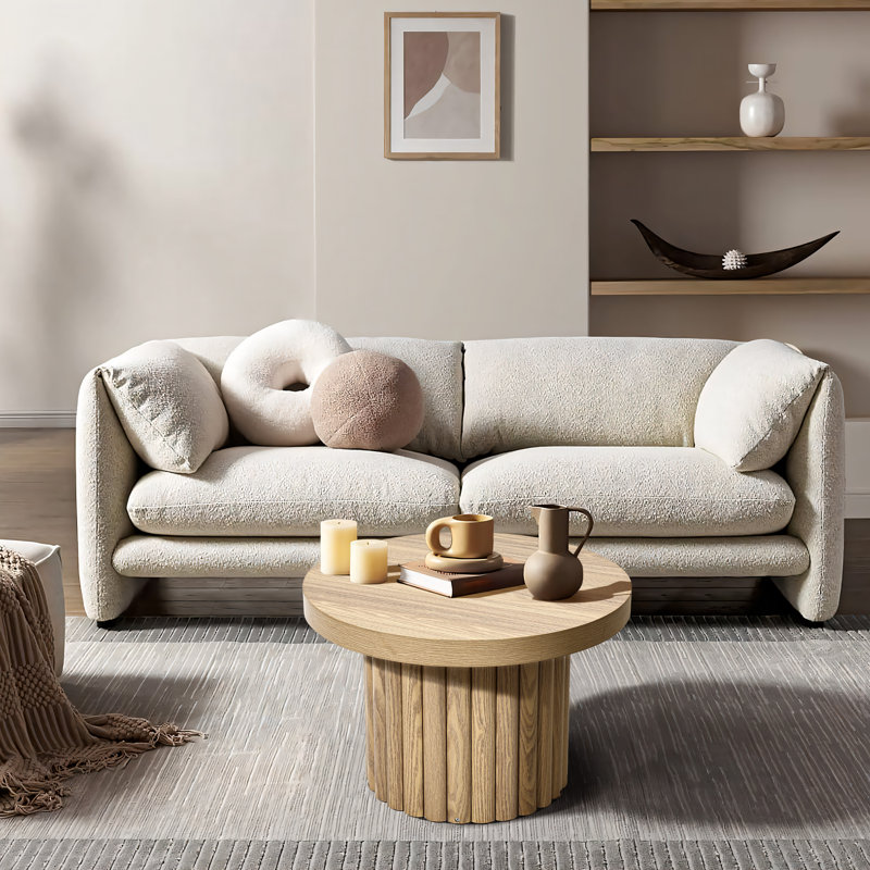 Table basse ronde en bois naturel Crystopher