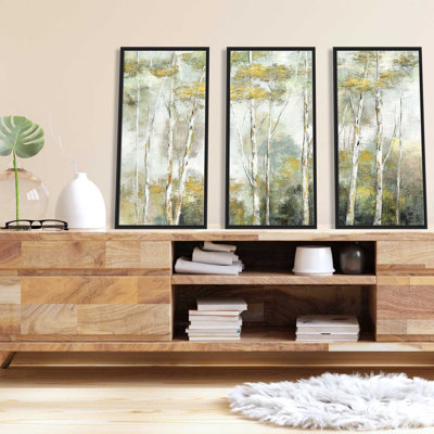 «Twinkling Trees» par Nan - impression sur toile flottante 3 pièces