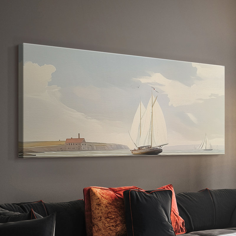 Nautical Series-XLVI- Toile tendue avec châssis - Prêt à accrocher, H 20 po x l 50 po