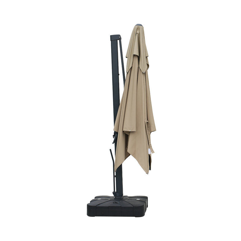 Parasol et porte-à-faux de patio en aluminium 10 pi, Taupe