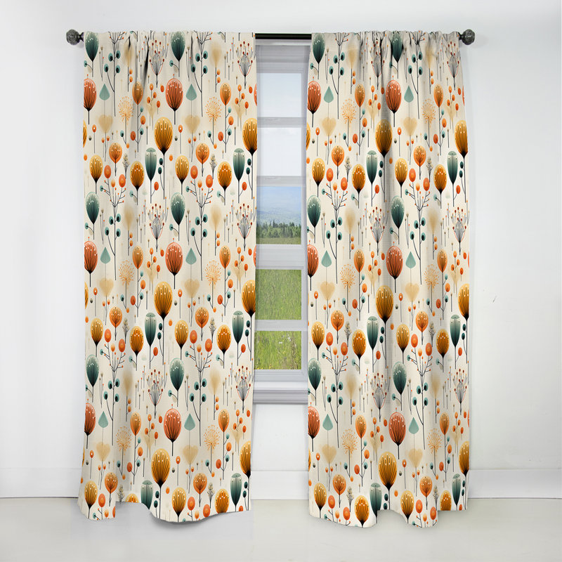Scandinavian Midcentury Delight - Rideau Mid-Century - Rideau géométrique occultant - 1 panneau, L 52 po x L 90 po