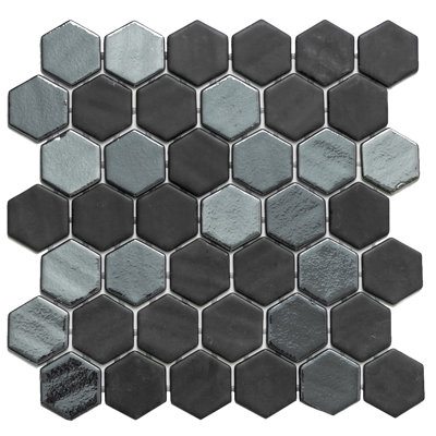Eterna Hexx 2" x 2" Glass Mosaic Wall & Floor Tile