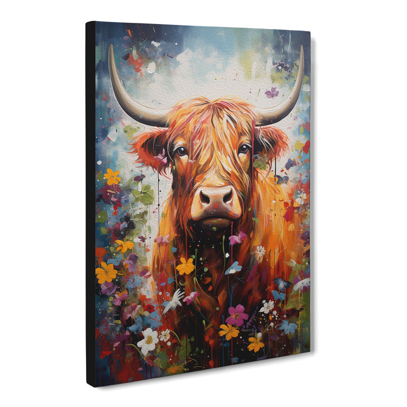 Highland Cow Contemporary - No Frame Print, 76cm H x 50cm W x 3cm D