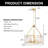 20'' 5-Light Drum Chandelier With Glass Shade-513585464