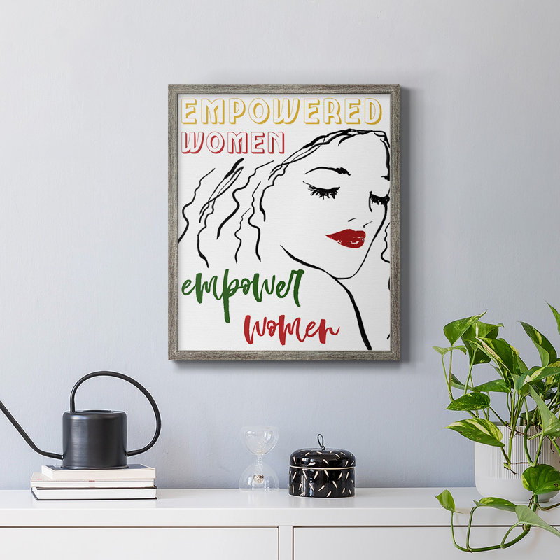 Toile encadrée de qualité supérieure Empowered Women - prête à être accrochée, Argent patiné, H 24 po x l 20 po