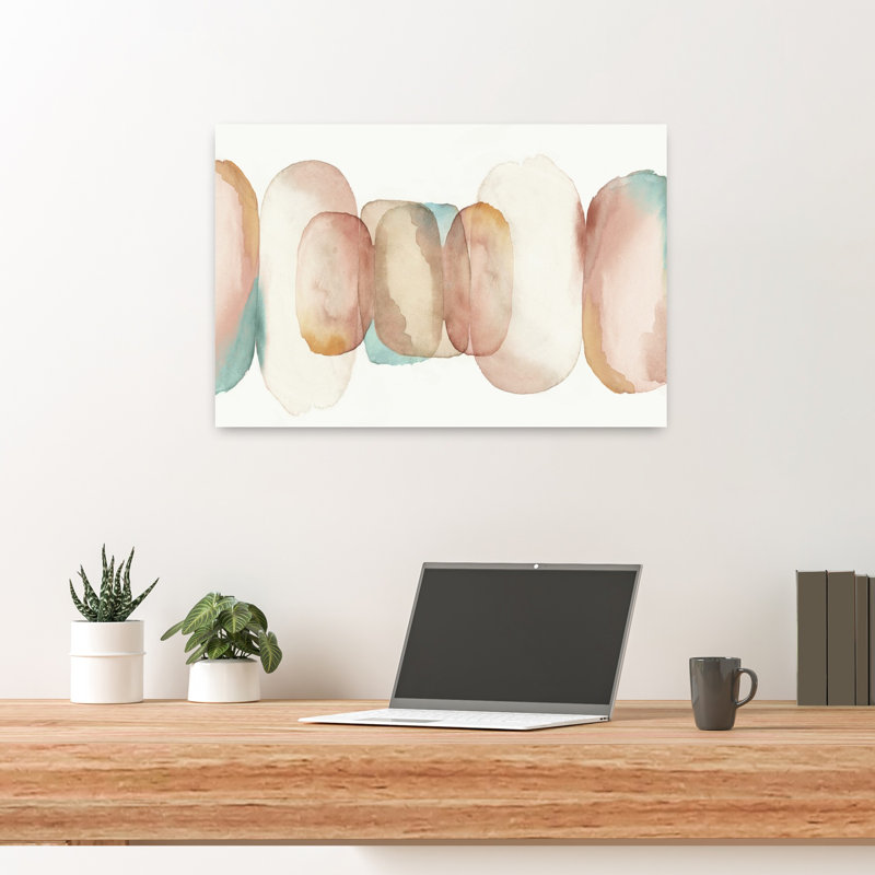 Daydream Mist Abstract Delicate Geometric Art, 16" H x 24" W
