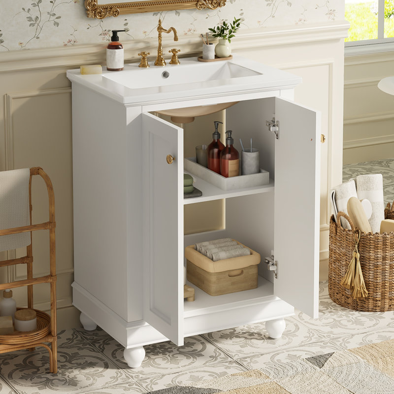 Meuble-lavabo moderne, conception simple et élégante avec rangement à fermeture en douceur