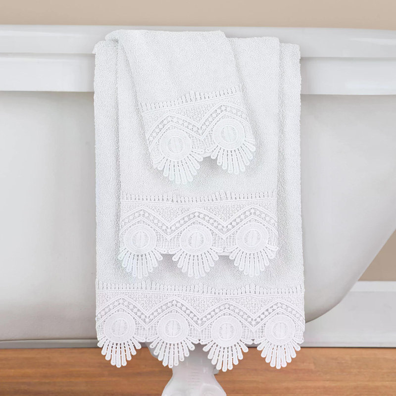 Ensemble de serviettes de bain 3 pièces, Blanc