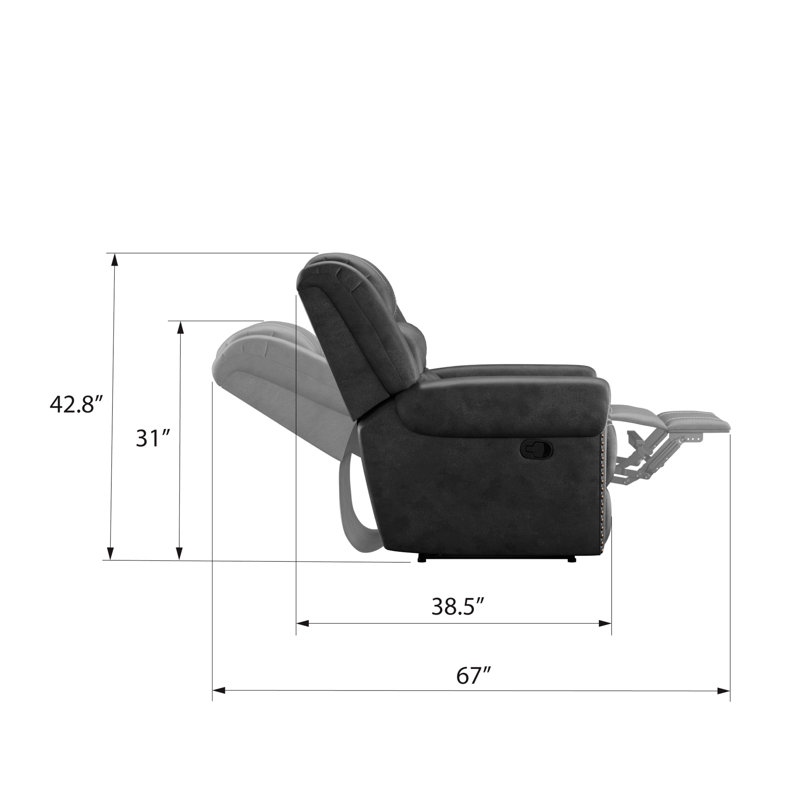 Modern Reclining Console Loveseat with Built-In Storage and Cup Holders