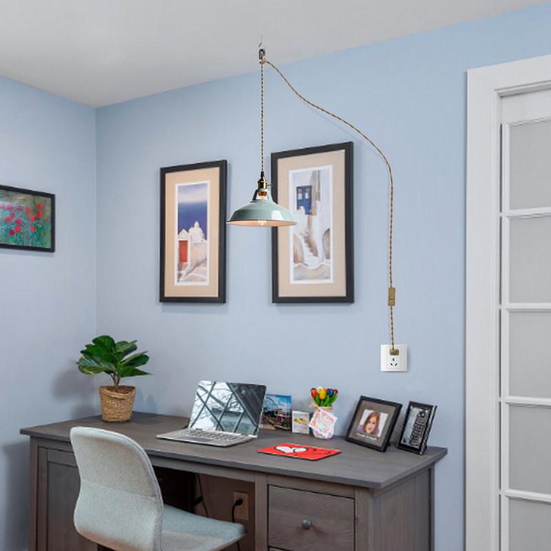 Luminaire suspendu moderne à hauteur réglable, Bleu mer