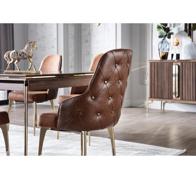 Chaise de salle à manger rembourrée à dossier Krino
