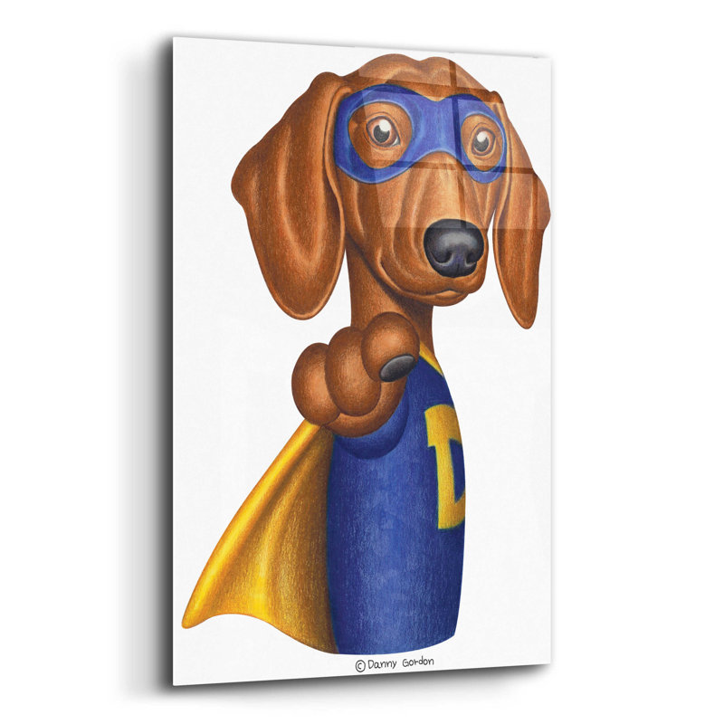 " Brown Dachshund Captain D ", 16" H x 12" W x 0.13" D