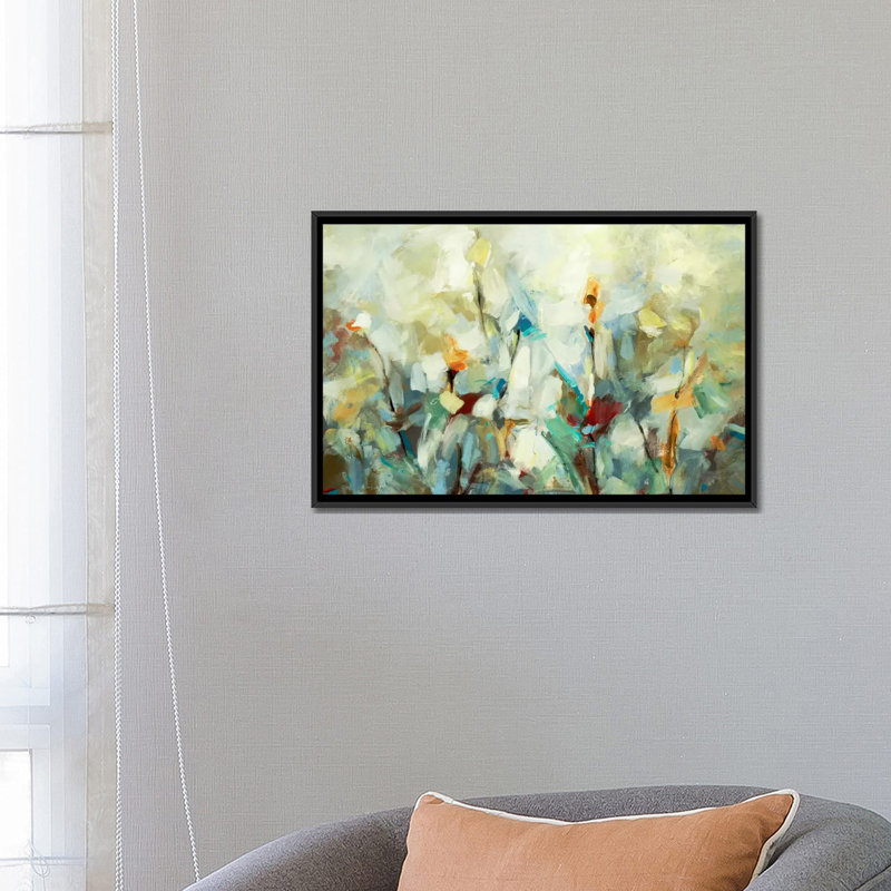 «Ode To Monet V», reproduction sur toile, H 18 po x l 26 po x P 1,5 po, Toile avec cadre noir, Pas de tapis