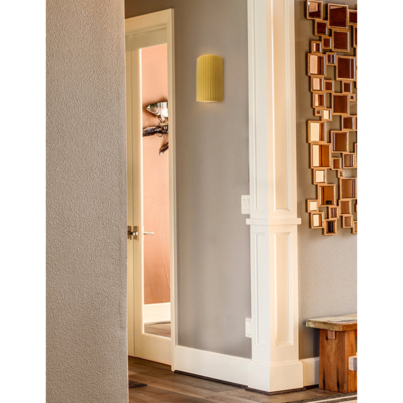 Applique murale en céramique Beda, Jaune atténué, H 9,5 po x l 5,75 po x P 4 po