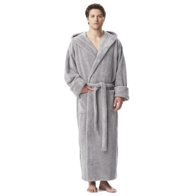 Alec Polyester and Synthetic Fleece Boy / Man+ Ankle Bathrobe with Pockets and Hood for Kids