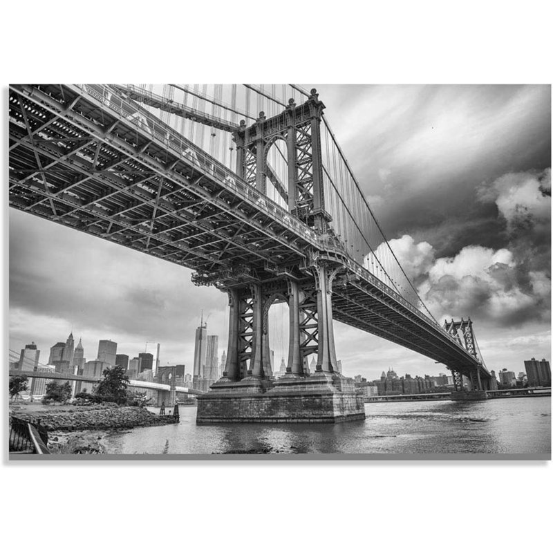 Murale fenêtre vue du pont de Manhattan, L 66 po x L 96 po