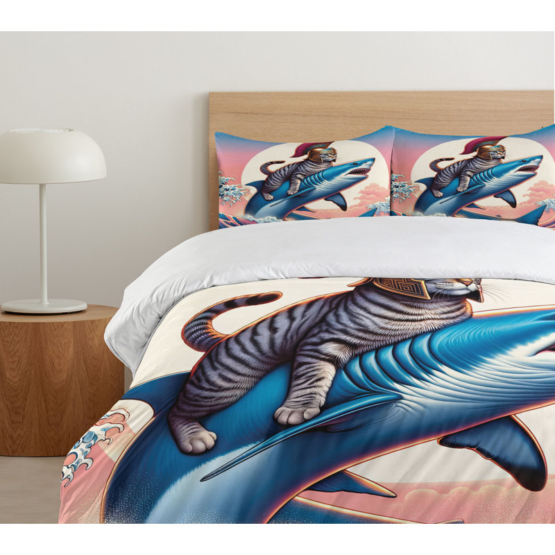 Cat Duvet Cover, King Duvet Cover + 2 Standard Shams