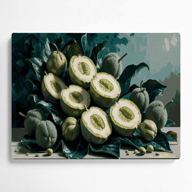 «Fruit Feijoa», art mural en métal vert, H 11 po x l 14 po