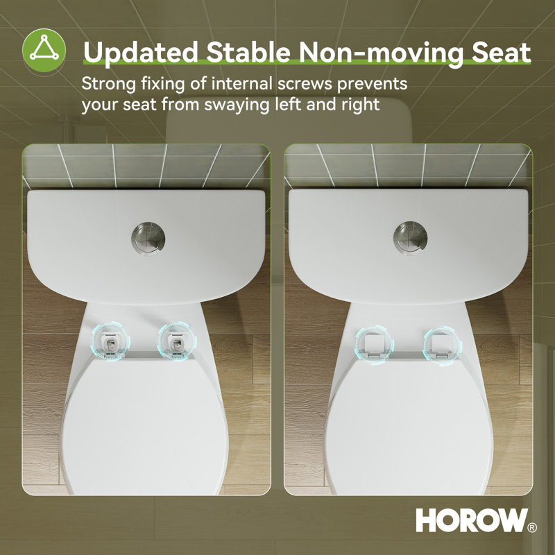 HOROW 1.28 Gallons GPF Round Chair Height Floor Mounted Two-Piece Toilet (Seat Included)
