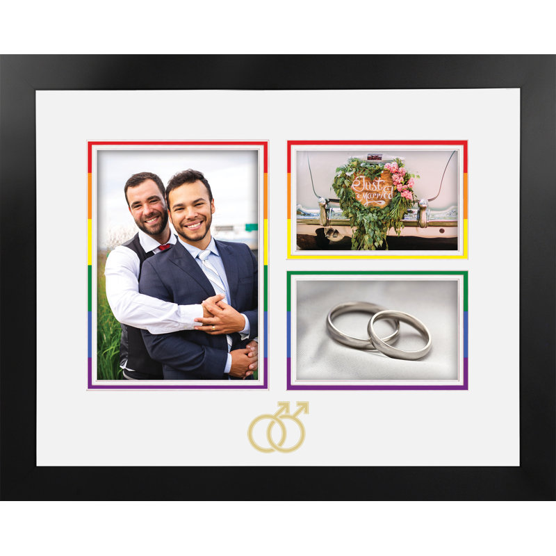 Sundee Wedding Multi-Photo Picture Frame, Black/Gold