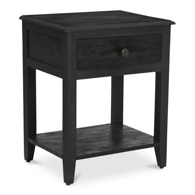 Table de chevet Delma noir antique