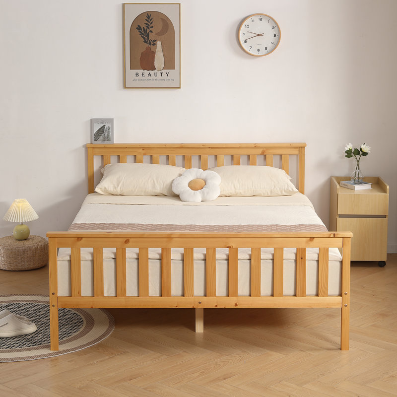Shane Solid Wood Bed, Kingsize (5'), Caramel