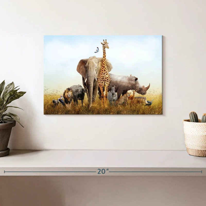Brampt, animaux du safari au Kenya, H 8 po x l 12 po