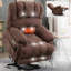 Fauteuil inclinable électrique en chenille de 23 po de large et à dossier haut avec massage par vibration à 8 points et chauffage lombaire-437152982