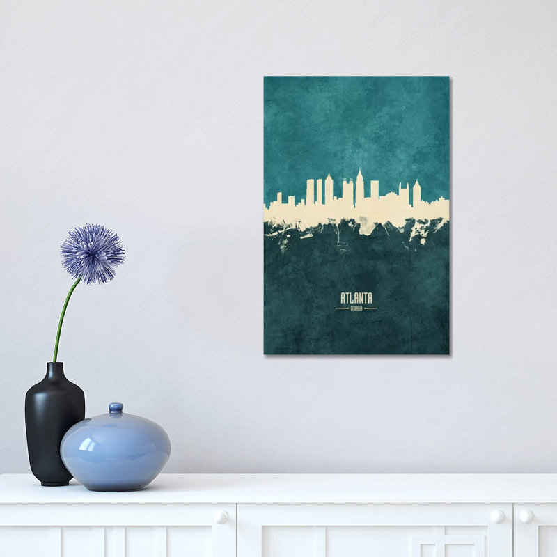 1 Piece Wrapped Canvas Wall Art, 30.48 cm H x 45.72 cm W, Blue/Beige