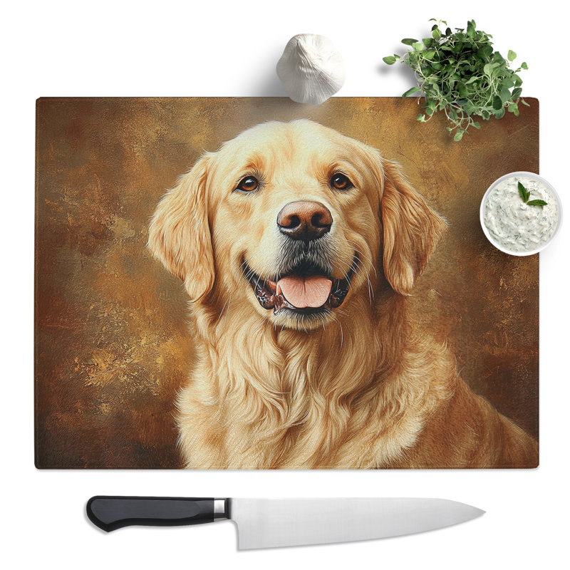 A Golden Retriever Dog Vol.2  Glass Chopping Board
