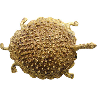 Handmade Brass Tibetan Buddhist Feng Shui Tortoise – 5" Symbol of Longevity & Harmony for Home, Office, Garden & Gift Décor
