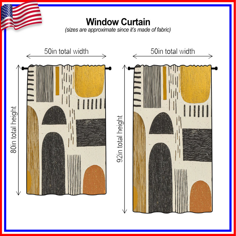 Rideaux abstraits, voilages et voilages abstraits - 1 panneau, Blocage, 50" x 80" - 1 Panel