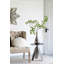 Table d'appoint 16,9 x 16,9 x 19,7 feuilles, finition argent antique