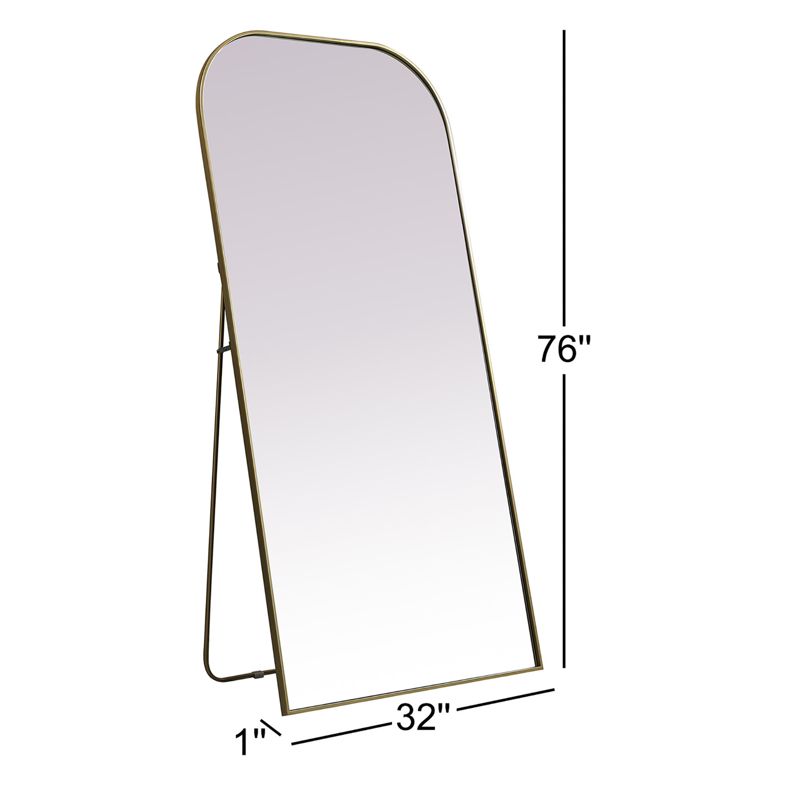 Sabine Full-Length Mirror, 76" x 32", Brass