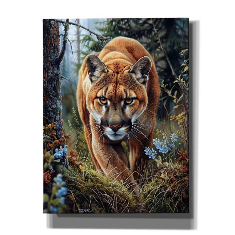 Toile épique «Mountain Lion In The Forest 2» par Momart, H 16 po x l 12 po x P 0,75 po
