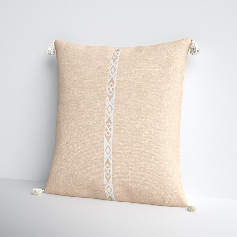 Griffin Embroidered Throw Pillow, Beige, Pillow Cover Only - No Insert