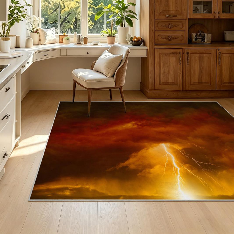 Tapis rouge dramatique rouge foncé lavable à la machine, Rectangle 55" x 79"