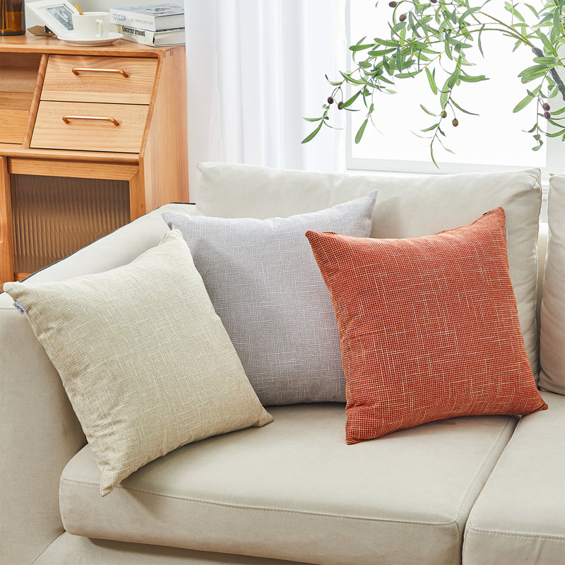 Linen Reversible Pillow Cover, Orange