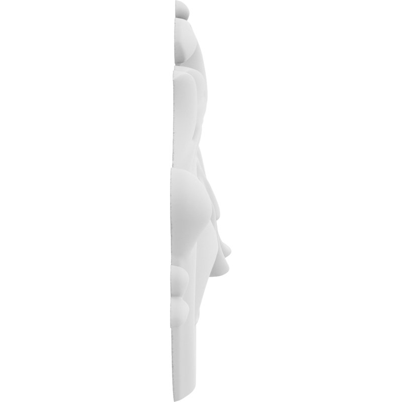 Applique Fayette Rosette, H 4,5 po x l 4,5 po x P 0,63 po, Gauche