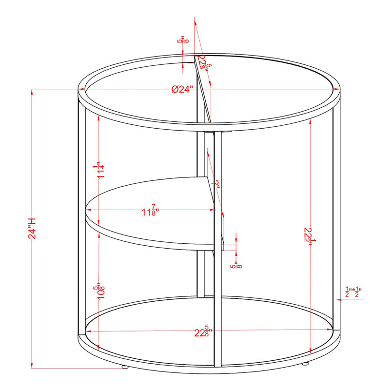 Table de bout avec tablette, Gris