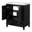 Armoire de salle de bain 30 po - noir, bois massif et espace de rangement réglable en bois noir, portes fonctionnelles et tiroir-1074570833