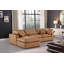 Canapé modulaire réversible de 120 po en similicuir de large avec repose-pieds-87141376