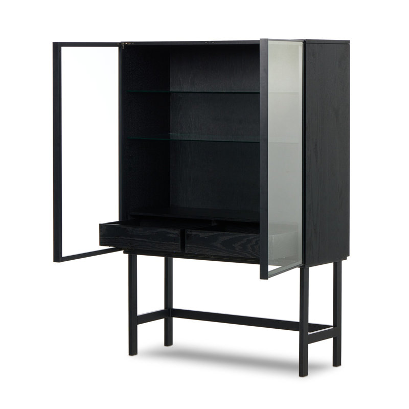 Hayward Cabinet-natural Walnut, Black Oak