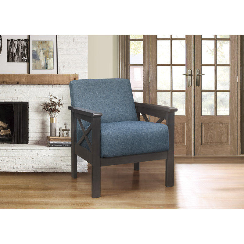 Bradley Upholstered Armchair, Blue 100% Polyester