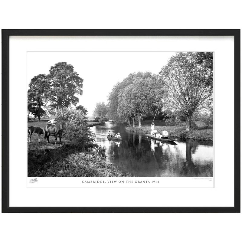 Cambridge, View On The Granta 1914 by Francis Frith - Single Picture Frame Print, 28cm H x 36cm W x 2.3cm D