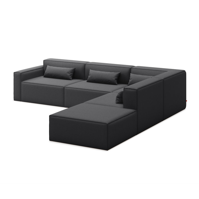 Mix Modular 5-Pc Sectional, Mowat Raven, Right Hand Facing