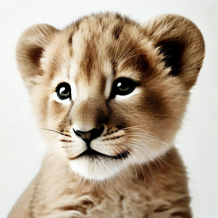 «Gentle Baby Lion Cub», art mural sur toile tendue, H 30 po x l 30 po